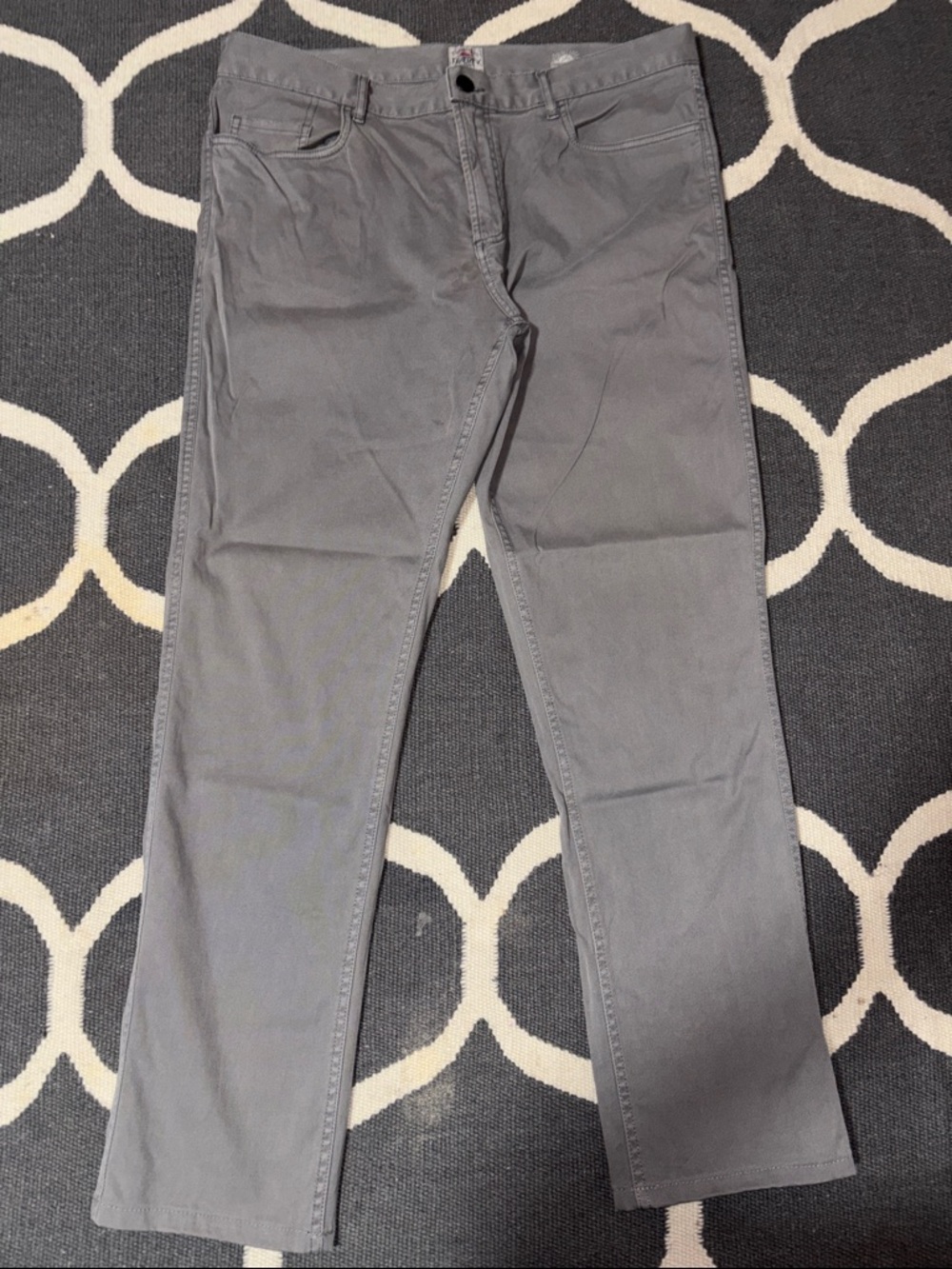 Faherty Men's Gray Cotton Straight Leg Pants